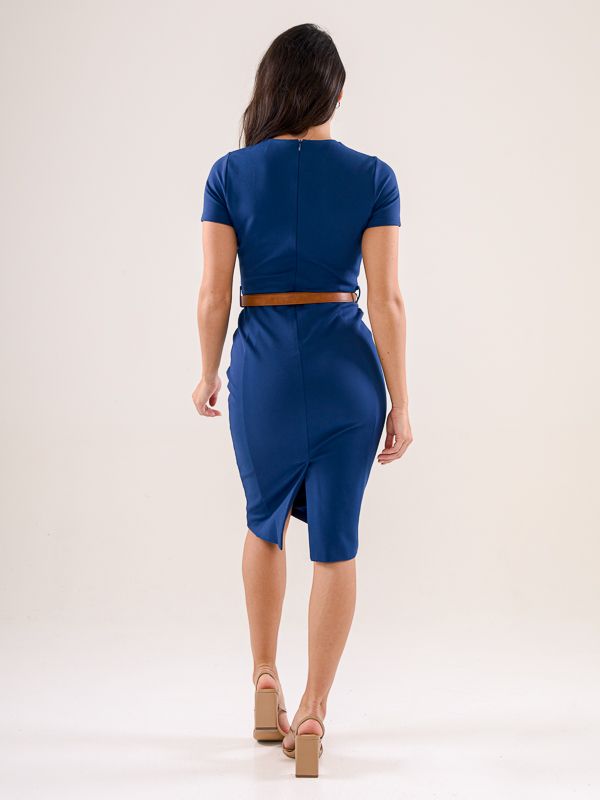 Belted Roma Knit Dress - Army Green