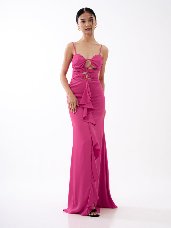 Rue Cut Out Dress - FUSCHIA