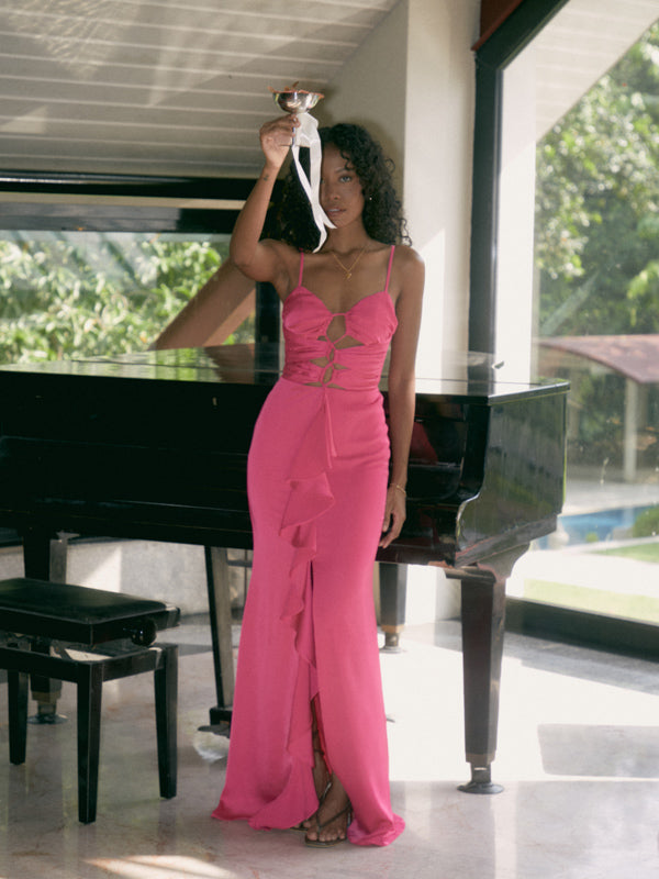 Rue Cut Out Dress - FUSCHIA
