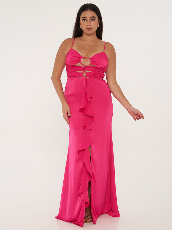 Rue Cut Out Dress - FUSCHIA