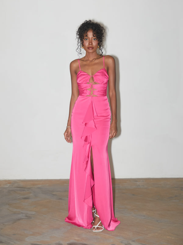 Rue Cut Out Dress - FUSCHIA