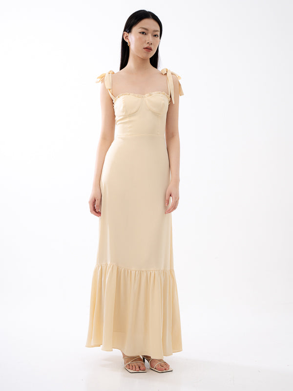 Clover Ruched Hem Dress - BUTTER YELLOW