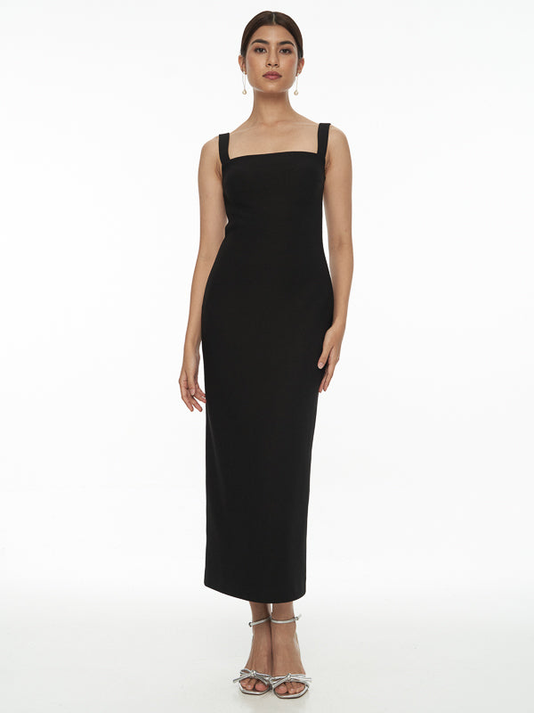 Square-Neck Sleeveless Dress