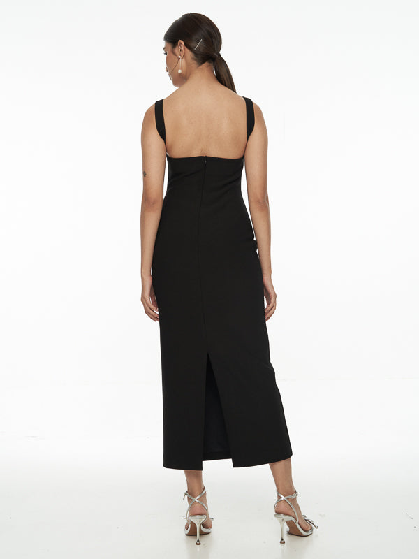 Square-Neck Sleeveless Dress