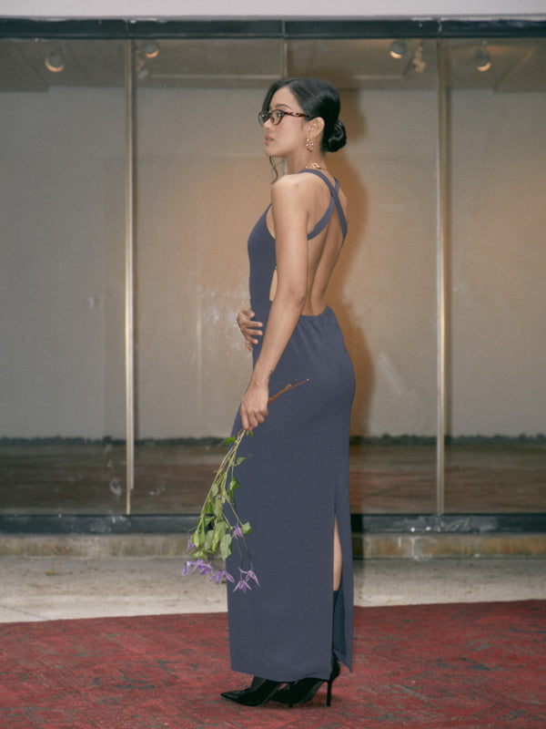 Aster Backless Halter Dress - MIDNIGHT Aster Backless Halter Dress - MIDNIGHT