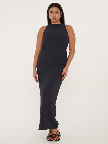 Aster Backless Halter Dress - MIDNIGHT