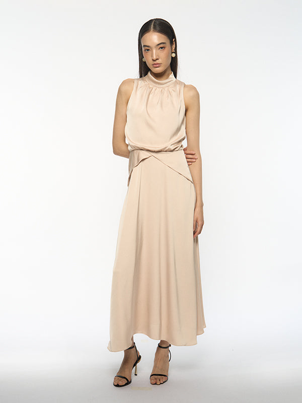 Halter Wrap-Back Dress