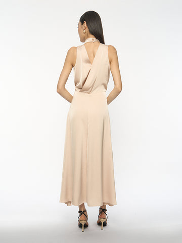 Halter Wrap-Back Dress