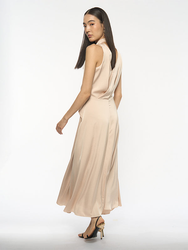 Halter Wrap-Back Dress