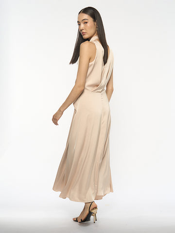 Halter Wrap-Back Dress