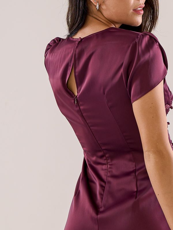 Satin Dress With Chinese Buttons