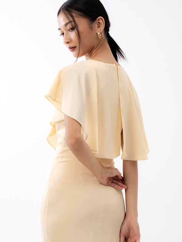 Iris Short Cape Dress - BUTTER YELLOW Iris Short Cape Dress - BUTTER YELLOW