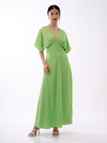 Primrose Short Sleeves Dress - AVOCADO