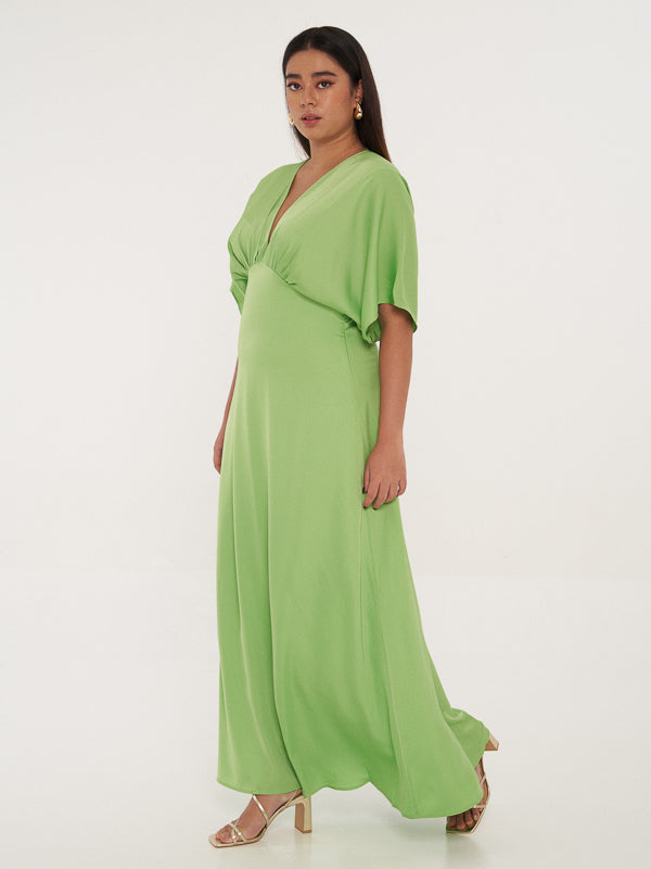 Primrose Short Sleeves Dress - AVOCADO