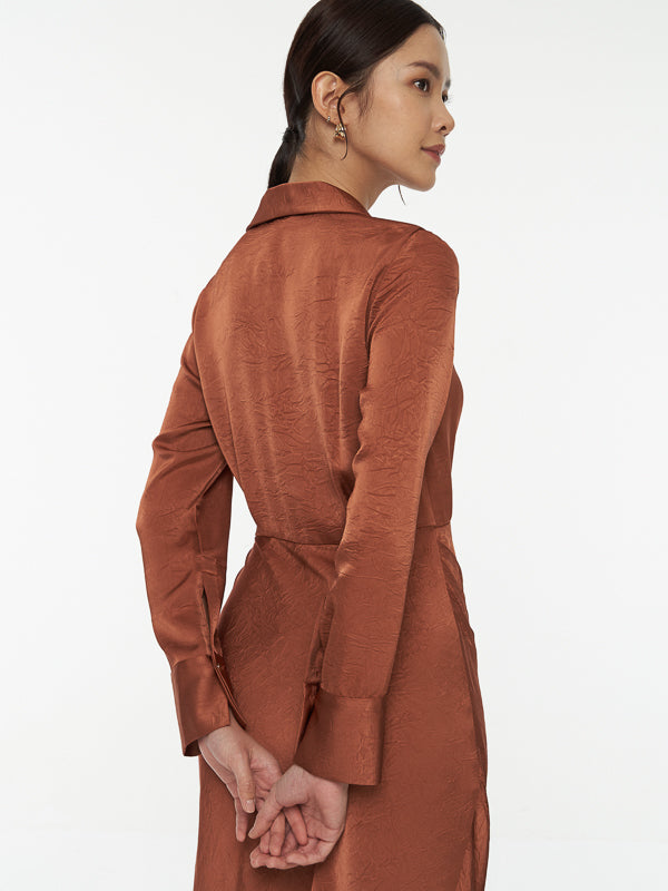 Front Tie Satin Dress