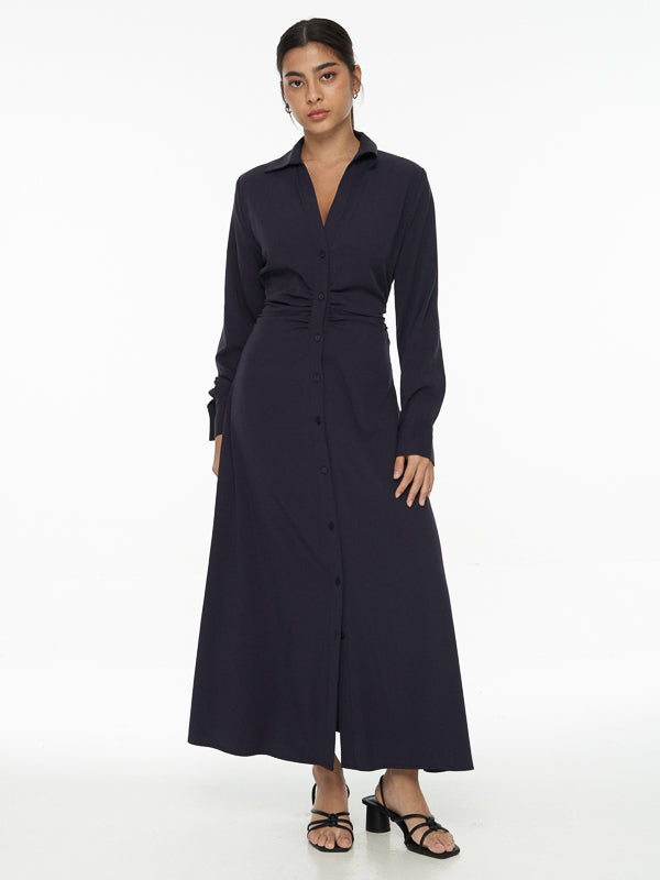 Draped Shirt Dress