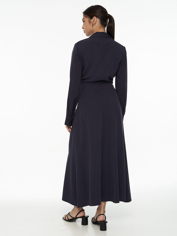 Draped Shirt Dress