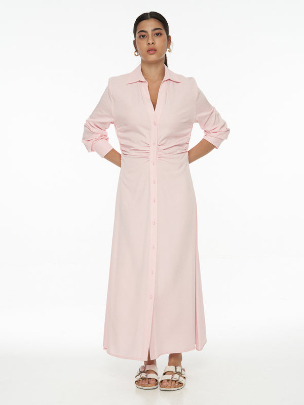 Draped Shirt Dress