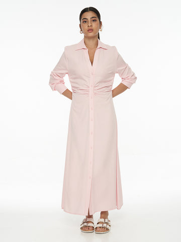 Draped Shirt Dress