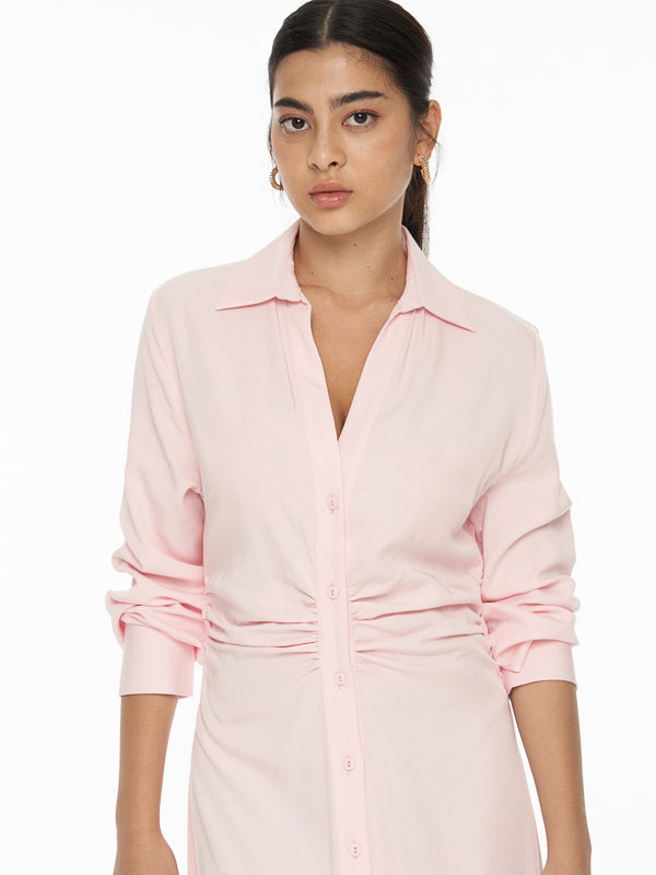 Draped Shirt Dress
