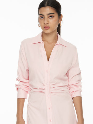 Draped Shirt Dress