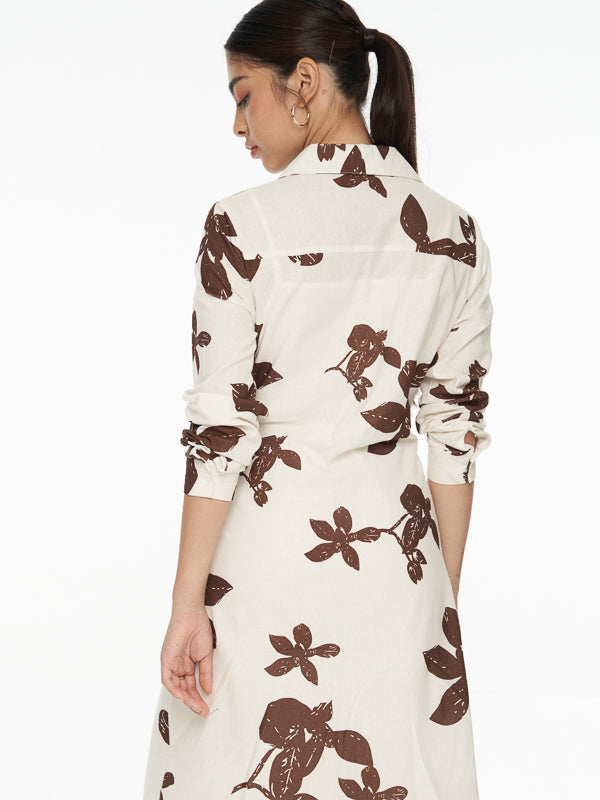 Flora Print Summer Shirt Dress