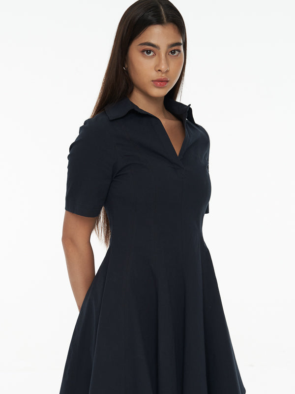 Fit & Flare Collared Dress