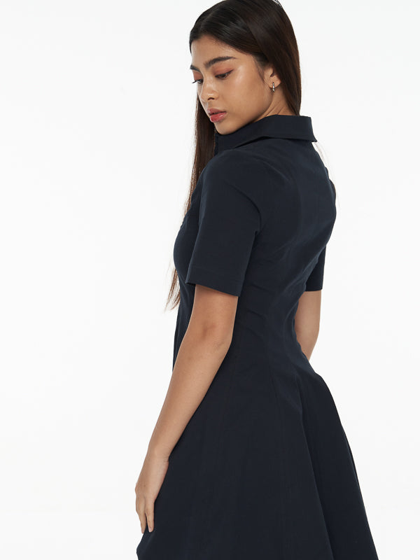 Fit & Flare Collared Dress