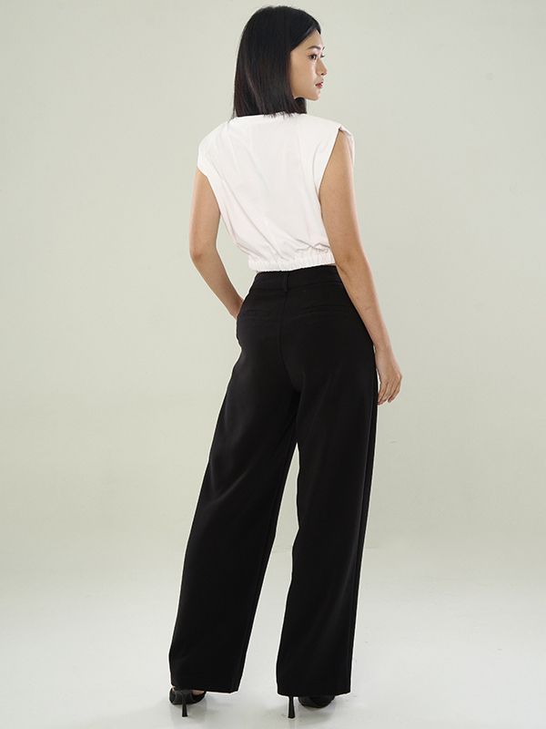 Cropped Top With Padded Shoulders