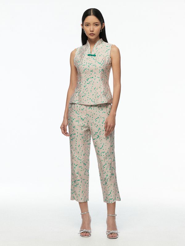 Jacquard Crop Pants