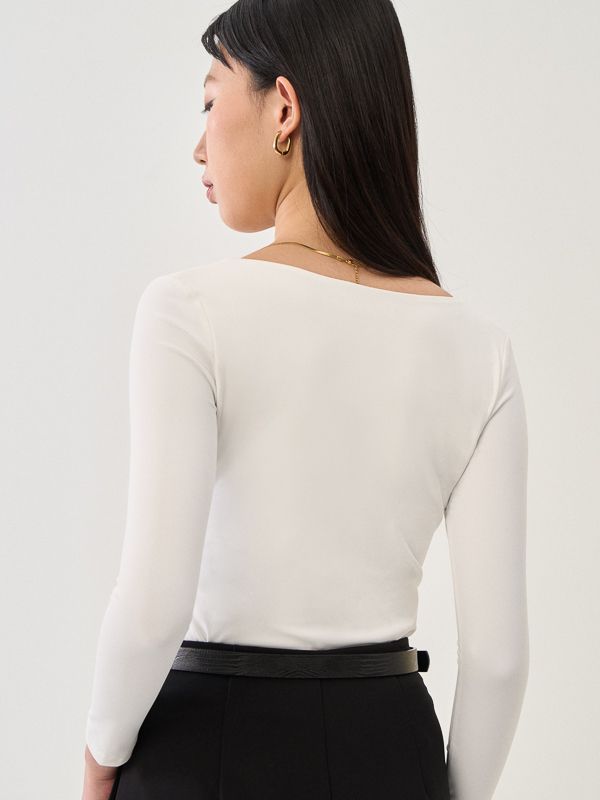 SupraSoft™ Basic V-Neck Long Sleeve Top