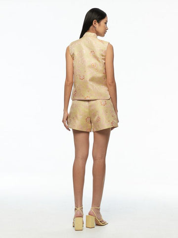 Mandarin Collared Sleeveless Top