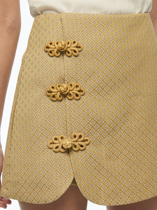 Skort With Chinese Knot Detail