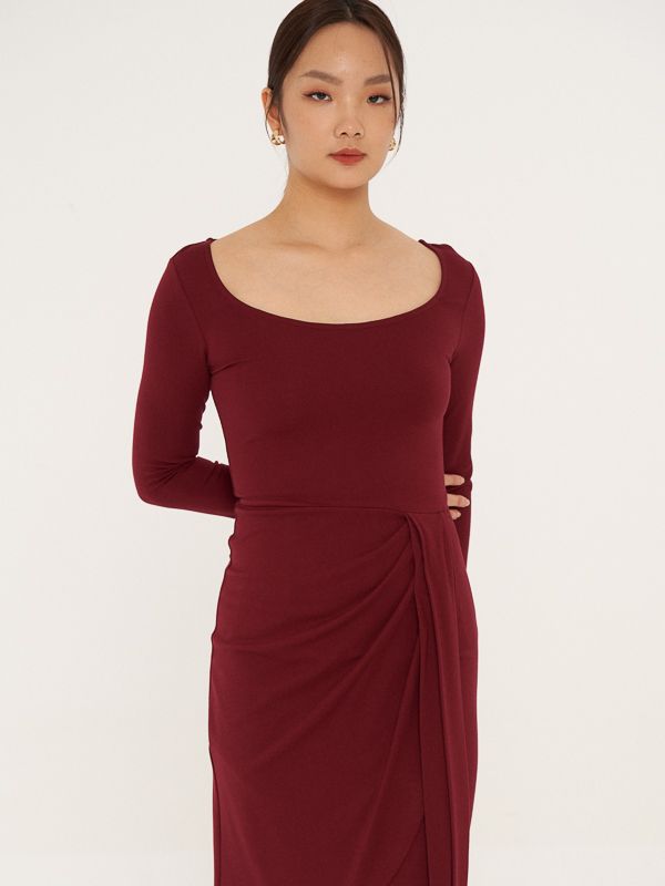 Twist Front Wrap Dress
