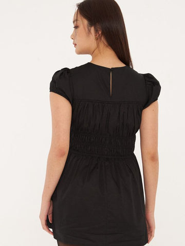 Short Puffed Sleeve Mini Dress
