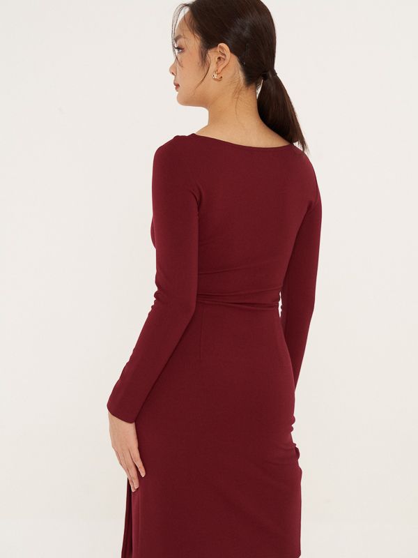 Twist Front Wrap Dress