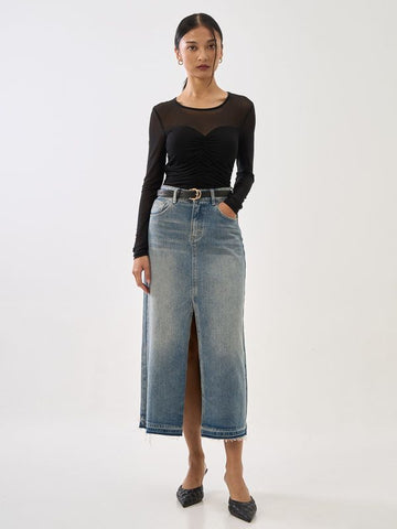 Long Sleeve Sweetheart Illusion Top