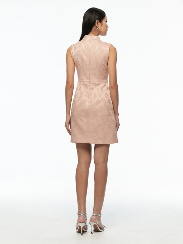 Mandarin Collar Sleeveless Dress