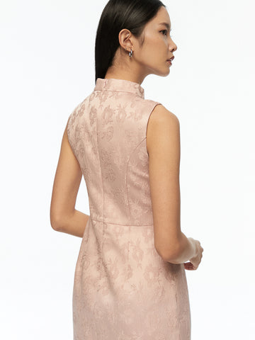 Mandarin Collar Sleeveless Dress