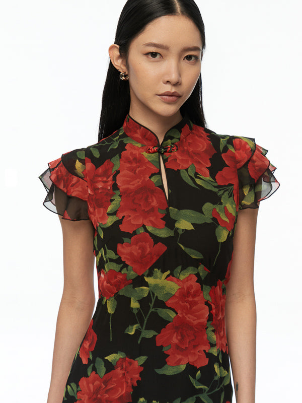 Asymmetric Ruffled Dress