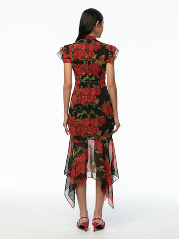 Asymmetric Ruffled Dress