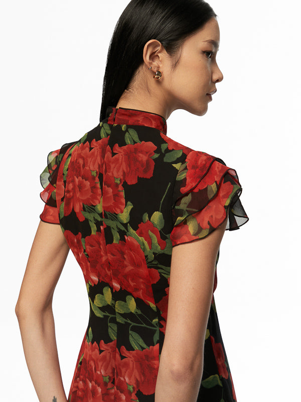 Asymmetric Ruffled Dress