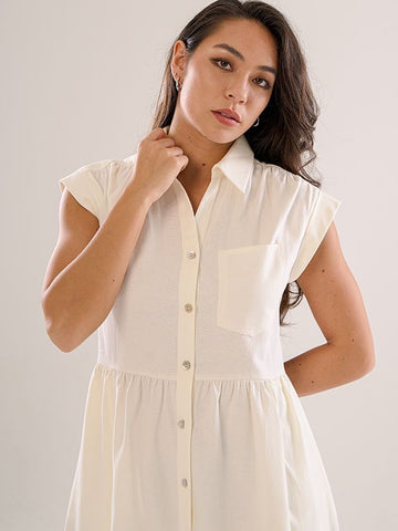 Cotton Babydoll Shirt Dress