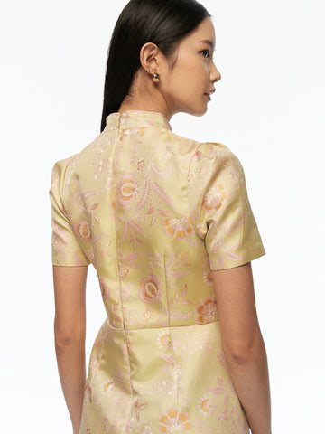 Mandarin Collar Short Dress