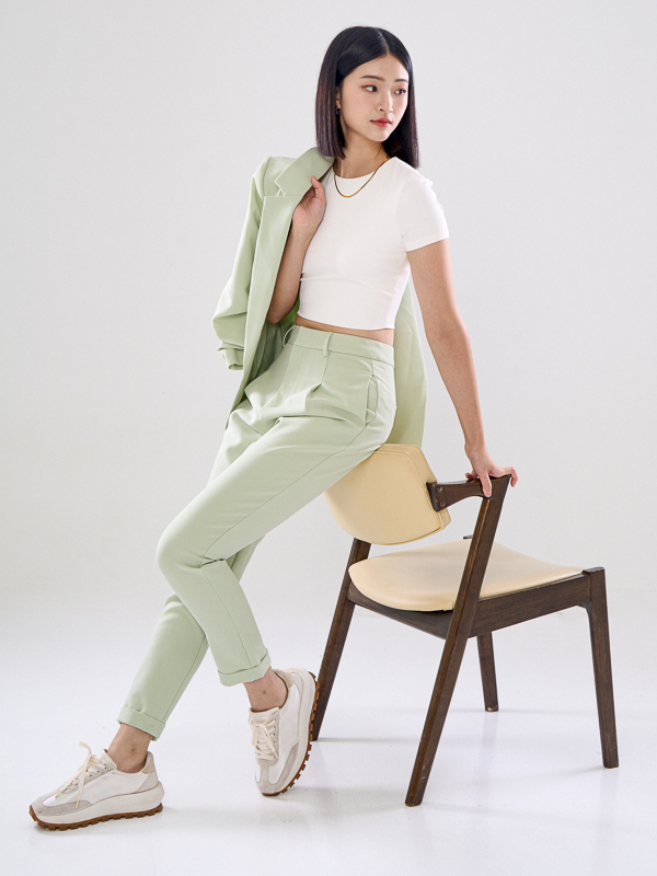 Chriselle Tailored Pants-Mint Green