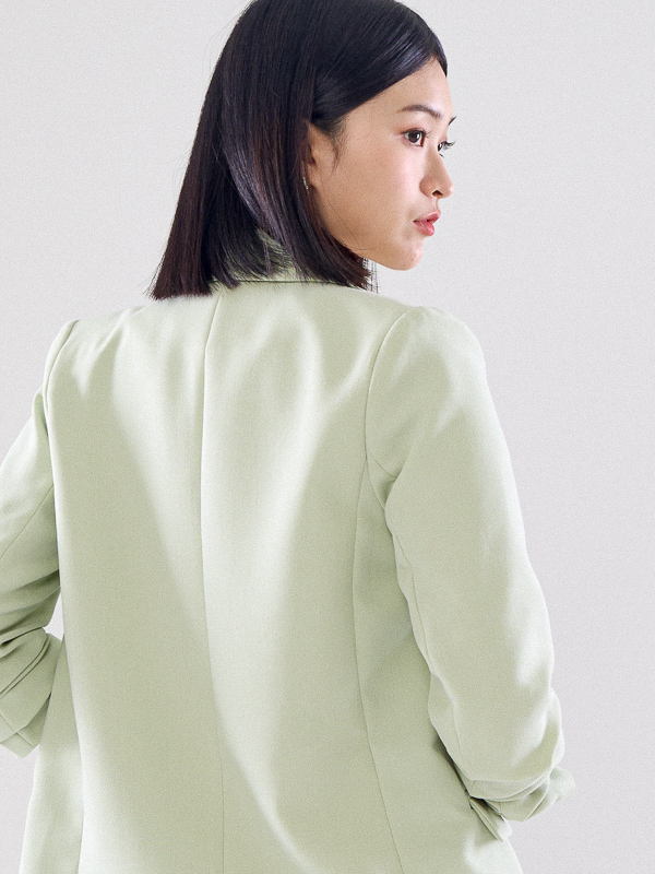 Chriselle Ruched Blazer-Mint Green