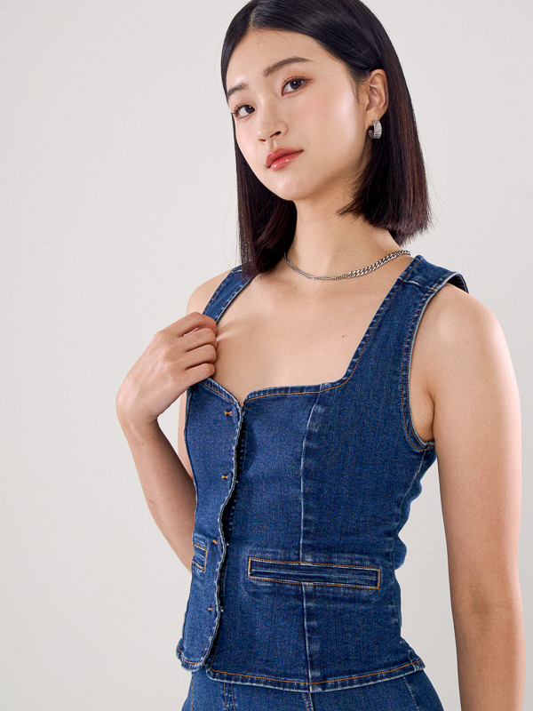 Denim Sleeveless Top