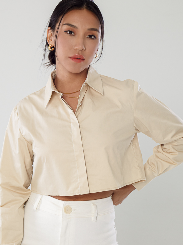 Cropped Poplin Shirt