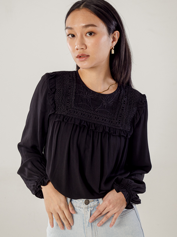 Top With Cutwork Embroidery