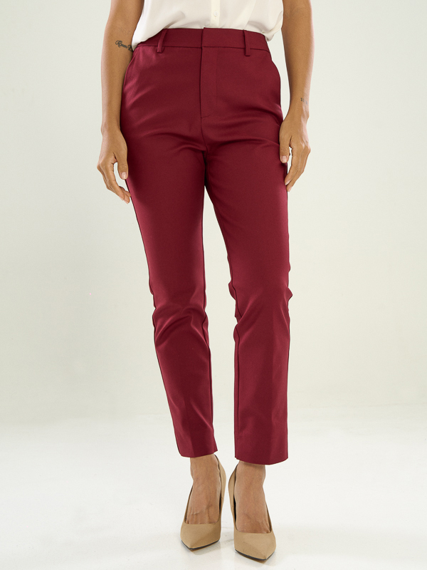 Power Suits High-Rise Pants-Maroon